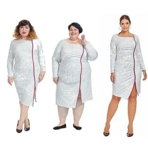 Jete. Ice Geometric Asymmetric Dress
